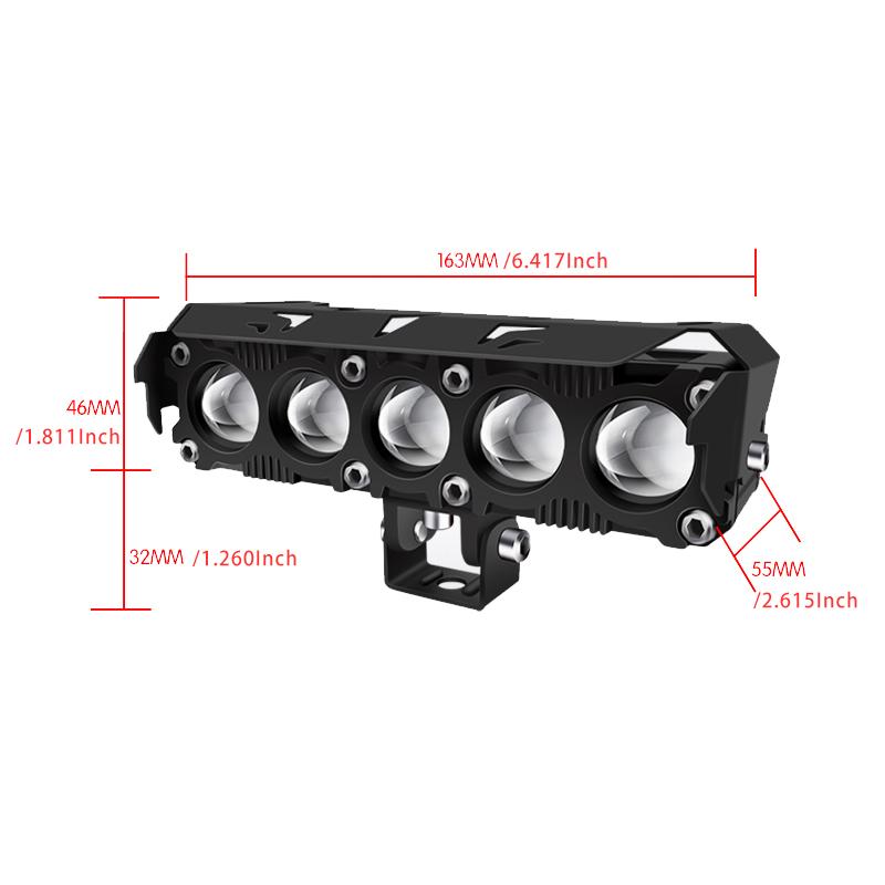 5-Linsen-Motorrad-LED-Scheinwerfer, zweifarbig, Fern-/Abblendlicht, Nebelscheinwerfer mit Lüfter für PKW, LKW, SUV, UTV, 12 V, 24 V, Mini-Linsen-Scheinwerfer, Fahrlichter