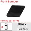 2pcs Black Sapphire Bumper Headlight Washer Cover For BMW 3 Series E90 2005-2008