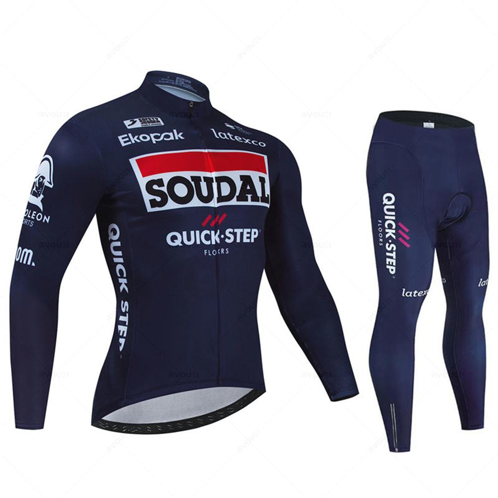 

Новий набір професійної осінньої велоформи Soudal Quick Step Дихаюча з довгим рукавом одяг для МТБ велосипеда Бельгійський костюм Roupa Ciclismo 5XL