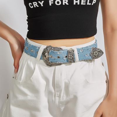 Belt Women's Style American Retro Decorative Skirt Paired with Suit Ins Style Personalized Belt Subculture Black Belt