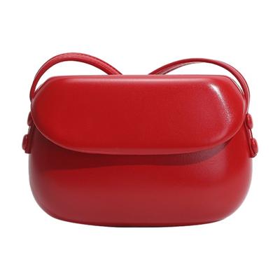 Women Crossbody Bag Smooth Faux Leather Waterproof Solid Color Adjustable Shoulder Strap Lightweight Portable Small Magnet Closure Lady Handbag