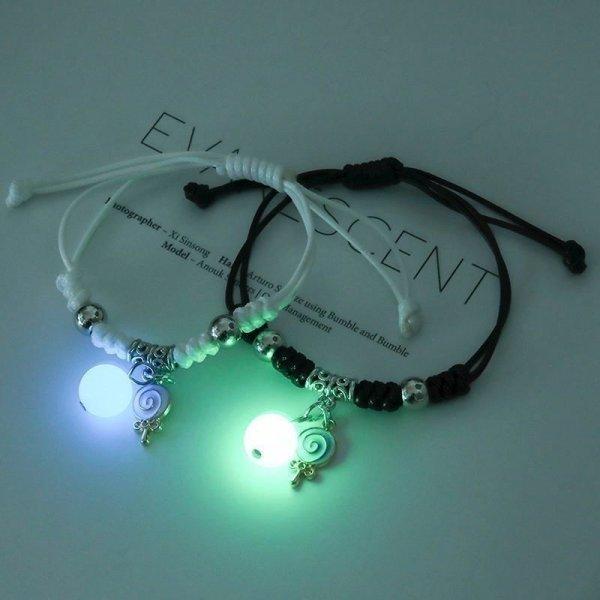 Glow in the Dark Ster Vlinder Koppels Armband Voor Geliefde Ster Hart Hanger Verstelbare Armband Vriendschap Liefde Sieraden Cadeau