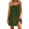 Women's Spaghetti Strap Loose Fit Mini Dress Casual Summer Solid Color Sundress