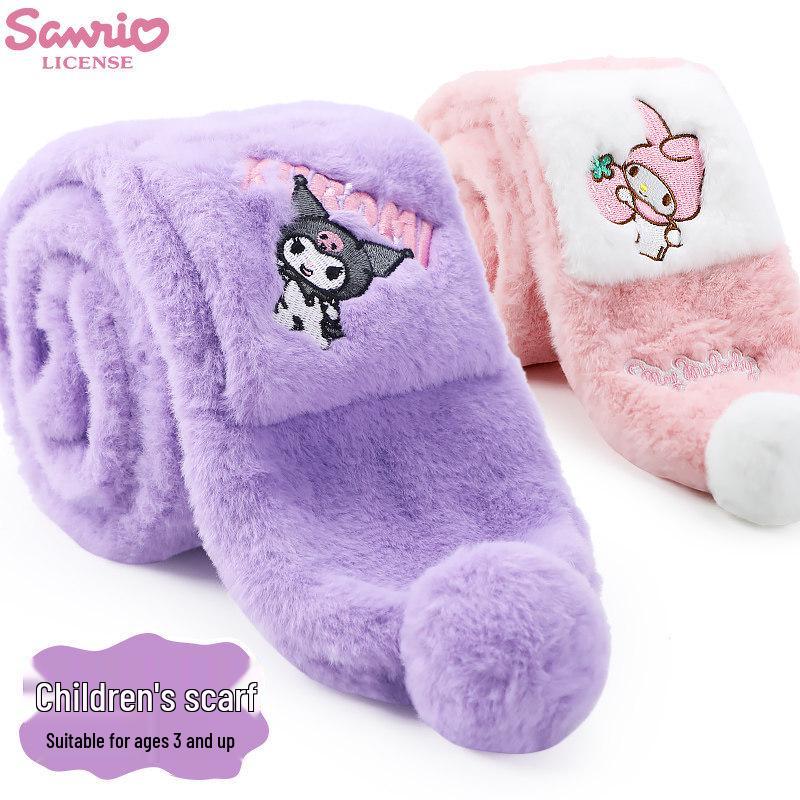 Pluszowy szalik Melody Kids: Ciepły, pogrubiony komin dla dziewczynek - Wiatroszczelny i chroniący przed zimnem na jesień/zimę.