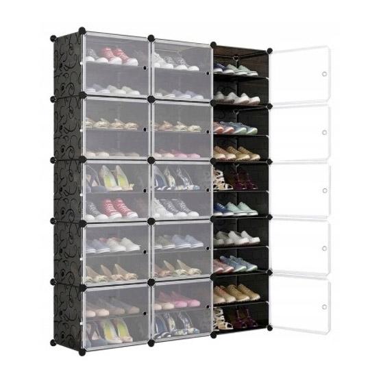 Pola Modular Wardrobe Shoe Cabinet Black