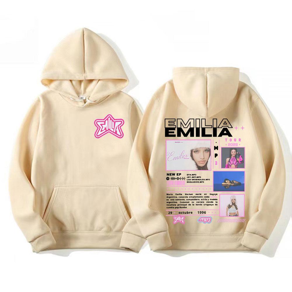 Sängerin Emilia Mernes MP3 Tour Grafik-Hoodies Herren Damen Kleidung Mode Ästhetische Sweatshirts Hip Hop Lässig Gemütlicher Fleece-Hoodie