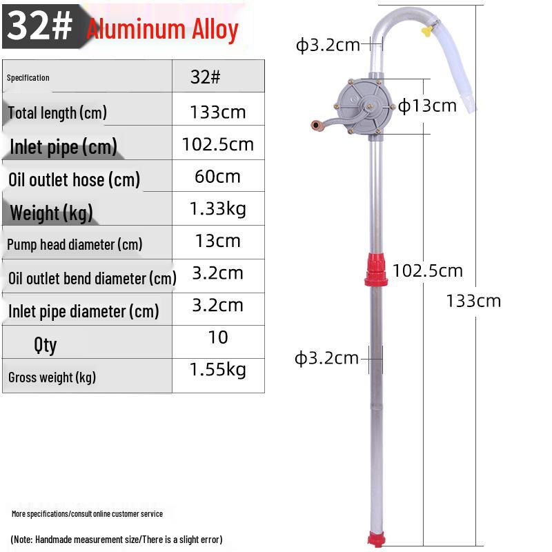 Portable Hand-Crank Aluminum Oil Pump – Quick Self-Priming Diesel Extractor