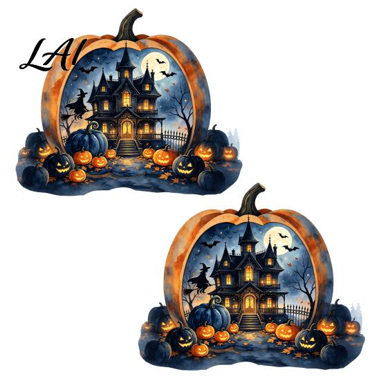 Outdoor Balcony Window Stickers Halloween Pumpkin Haunted House Static Stickers Waterproof PVC Castle Decals Decals Removable Clings for Home Glass