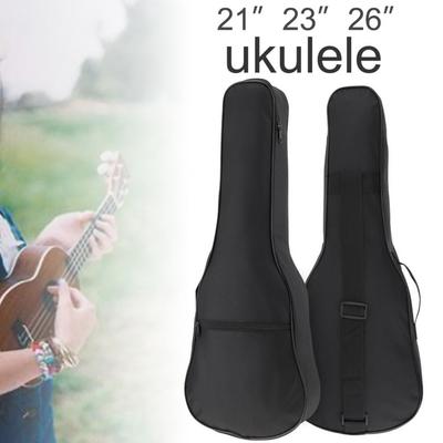 21 / 23 / 26 Inch Black Portable Ukulele Bag Soft Case Gig Cotton Padded Waterproof Bag