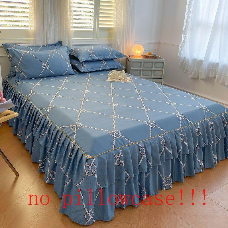 Korean Fashion Bed Skirt Washable Non-slip Single Double Bedding Luxury Modern Skin-friendly Soft Bedspread King Queen Size Home
