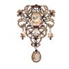 Vintage Crystal Flower Brooch for Women Palace Style Party Office Badges Pin Gifts