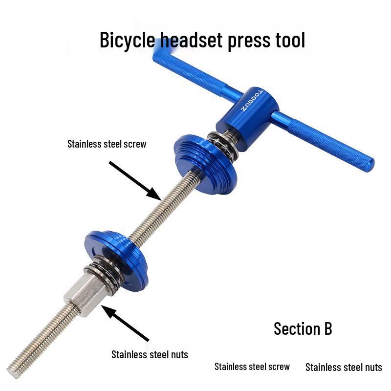 Bicycle Headset and Bottom Bracket Press-in Tool for Road and Mountain Bikes