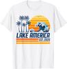 Retro Sunset Wave Palm Lake America EST 2026 Graphic T‑Shirt SIZE S‑5XL