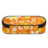 Pencil Pouch Structured 300D Polyester Smooth Zipper with Main Compartment Mesh Pocket and Pen Slots for Teens and Students