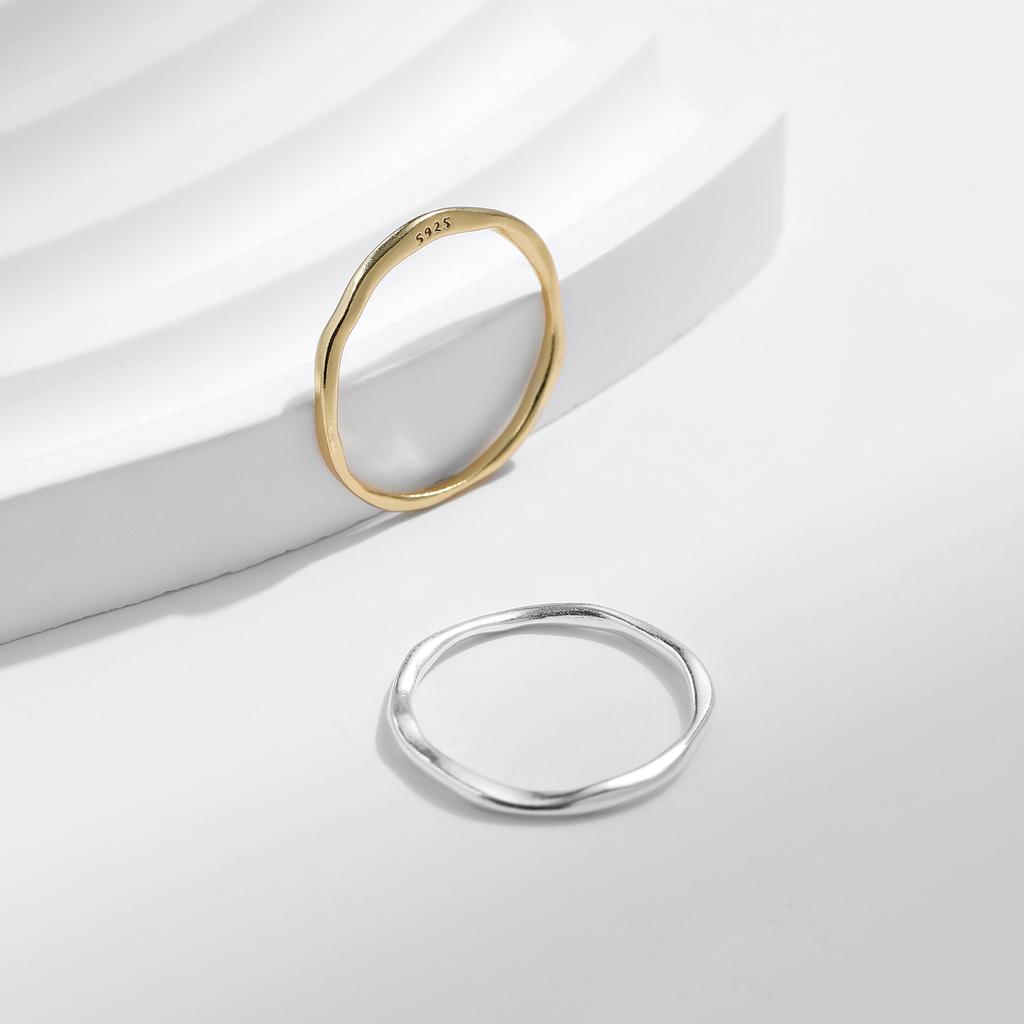 MODIAN Srebro 925 Prosty Geometryczny Skręcony Pierścionek Trendy Stackable Złota Delikatna Biżuteria Dla Kobiet Prezenty na Imprezę