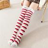 Over Above Knee Socks Long Womens Striped Panda Cat Winter Warm Ladies Girls Black White Funny Thigh High Stockings Christmas