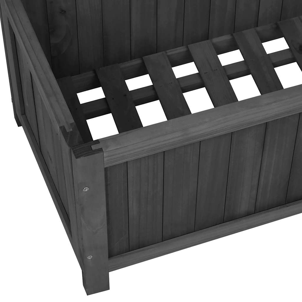 Garden Trellis with Planter Box Black 70x30x135 cm Fir Wood