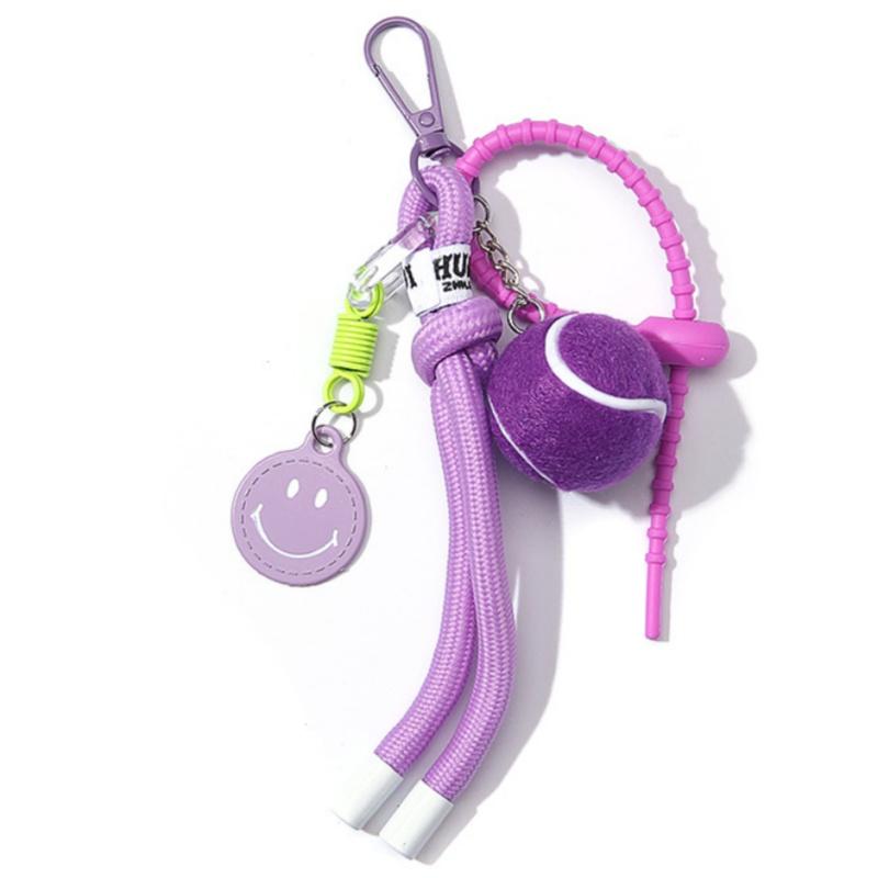 New Color Tennis Car Keychain Charm Bag Pendant Sports Paracord Key Chain-Tennis Gift and Souvenir for Fans and Lovers