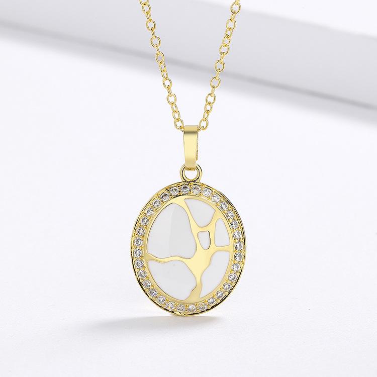 

Китайский ветер нефрит текстура циркон 18 карат золото элегантный роскошный элегантный эмалевый комплект из трех предметов кольцо ожерелье серьги