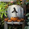 2D Flat Aluminium Oil Painting Style Halloween Sign with Ghosts Pattern - Halloween Figurine Ornaments - Ideal for Front Door, Wall, Porch, Window