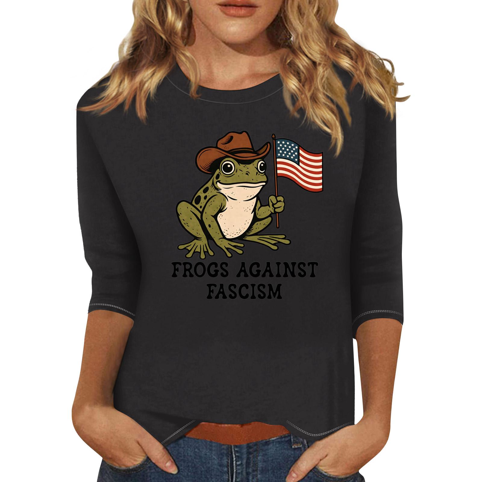 

Женский модный повседневный топ с рукавом три четверти и круглым вырезом M