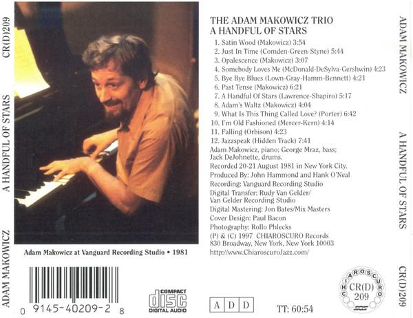 CD ADAM MAKOWICZ  JACK DEJOHNETTE  G  A Handful Of Stars CRD209 Chiaroscuro Rec 1997 Non Japan Jazz Used