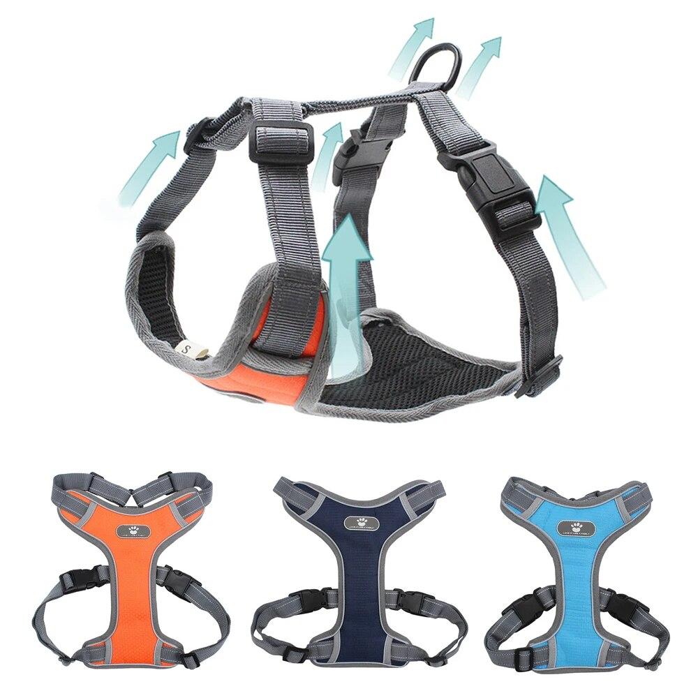 Nastavitelný nylonový postroj pro středně velké psy Reflexní bezpečnostní postroj Vesta Velký pes Chůze Sport Bez tahu Vesta Husky Pitbull