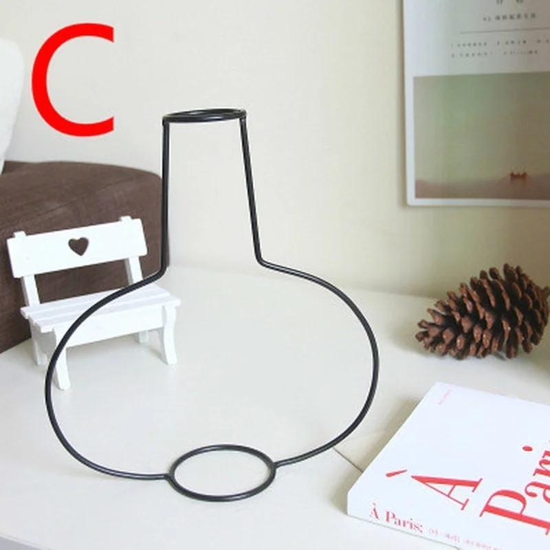 Abstract Black Lines Minimalist Abstract Iron Vase Dried Flower Vase Racks Nordic Flower Ornaments Home Party Decoration Vase