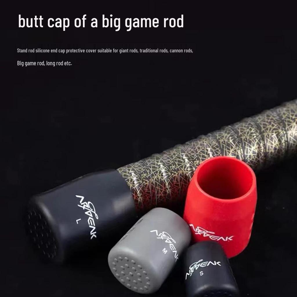 Oqi Peak Large Silicone Anti-Slip Fishing Rod End Cap - Durable, Wear-Resistant Protective Cover.