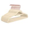 Beflockter Samt-Kleiderbügel mit Roségold-Haken (Rosa) - Rutschfester Organizer