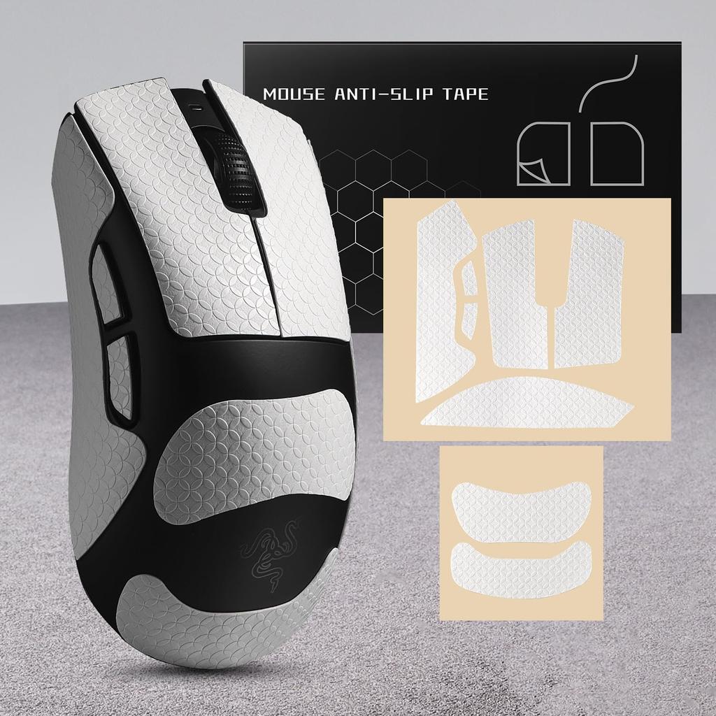 Páska na uchopení myši IMMOENUC, vhodná pro myš Deathadder V3 HyperSpeed, PVC materiál, těsnění, absorbuje pot a zabraňuje uklouznutí, protiskluzová (Bílý)