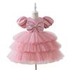 Flower Girl Princess Dress For Weddings Summer Kid Formal Bow Long Gown For School Evening Party Children New Year Cloth AL6056