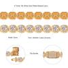 A European, American, Cuban bracelet 12mm wide rock sugar chain zircon bracelet flip men's bracelet trend bracelet