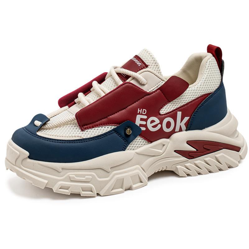 

2025 весна и лето новый стиль Guochao Гонконг сетчатая поверхность персонализированные дышащие спортивные кроссовки на толстой подошве нишевая жареная уличная мужская обувь 39