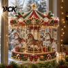 Christmas Window Decorations Faux Diamond Art Ornament, DIY Santa Claus Sun Catcher Kit, Rhinestone Acrylic Hanging Ornaments Xmas Wreath Ornament