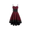 Damen Vintage Gotisches Spitze Abschlussballkleid Spaghettiträger Herz Ausschnitt Korsett Schnürung Hoher Niedriger Saum Ausgestellt A-Linie Abendparty Cocktail Formelles Kleid