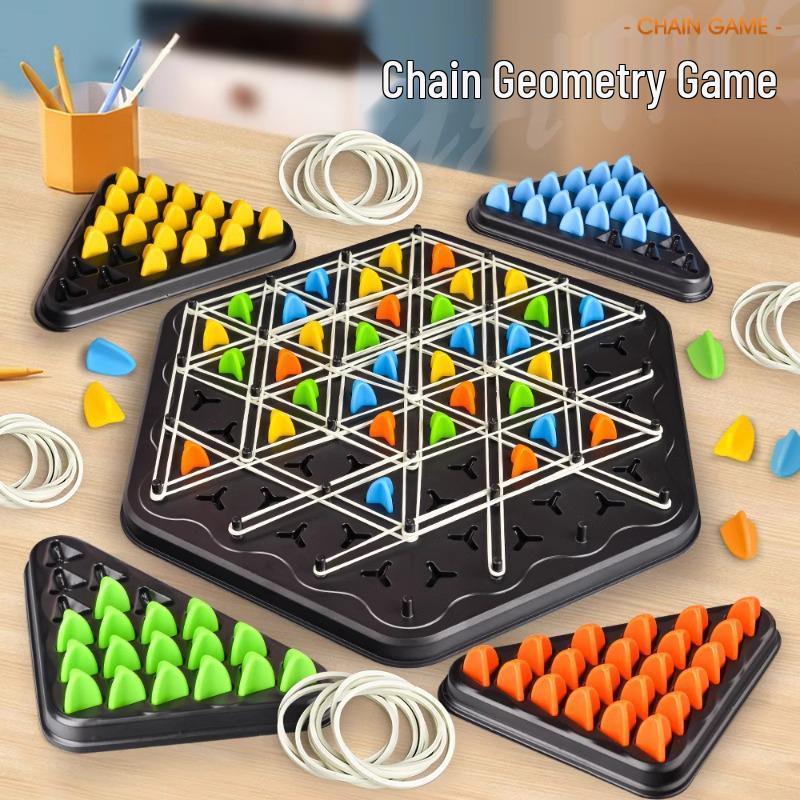 

Geometric Triangle Chess Puzzle: Children s Logic and Concentration Game for Multiplayer or Parent-Child Interaction. 84 Pieces + 50 Rubber Bands [E-commerce Box]
