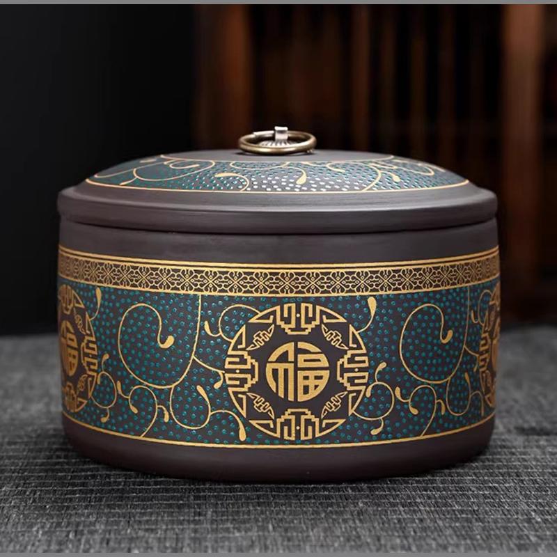 Purple Sand Tea Jar High Grade Sealed Candy Jar Multifunctional Nut Coffee Bean Medicinal Material Storage Box Kitchen Container