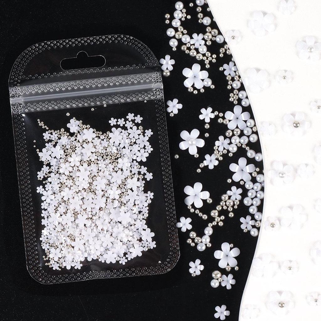 3D pryskyřičné nehtové umění květiny smíšené perlové kameny kamínky dekorace pro DIY manikúra příslušenství potřeby přívěsky díly