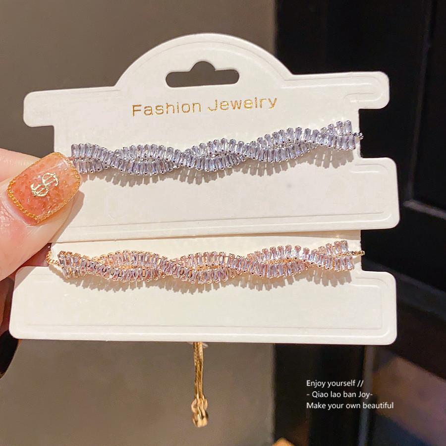 Geometric Adjustable Bracelets For Women With Zirconia Inlay Fashion Jewelry Gift For Winter