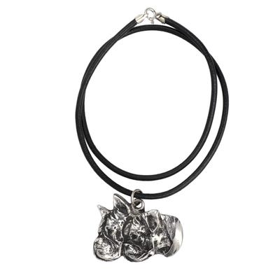 Boxer, German Boxer IV – Necklace with Dog, Silver-plated Pendant for Dog Fan |