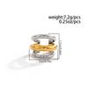 Stainless Steel Chunky Triple Ring Clip-On Earrings Statement Non-Piercing Ear Cuffs Cartilage Trendy Punk Jewelry for Women