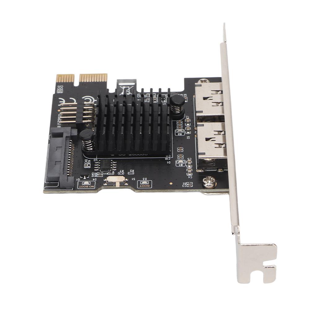 PCIE to Power ESATA Expansion Card 2 Port 6.0Gbps Support Hot Swap Plug and Play PCI Express SATA Card for Desktop