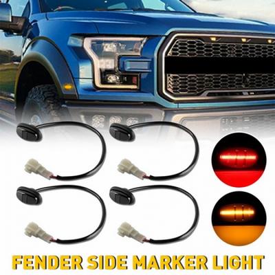 Amber Smoked Red LED Fender Corner Marker Light 2017-up for Ford F150 SVT Raptor
