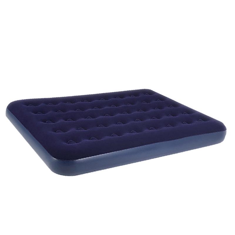 Portable Outdoor Inflatable PVC Air Mattress - Thickened Flocked Design for Home & Camping