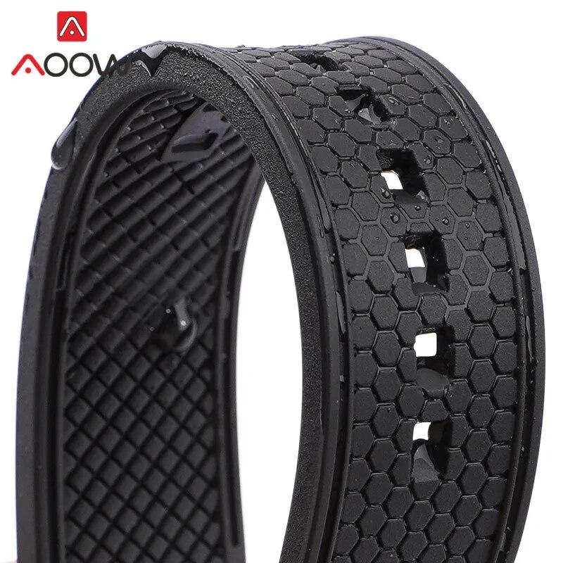 Fluoro Rubber Strap 18/20/22mm Quick Release Soft Sport Waterproof Men Women Replacement Universal Watch Band for Huawei GT3 Pro
