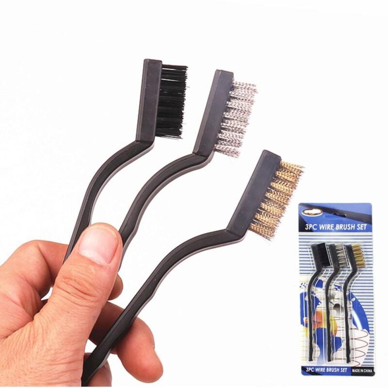 

3 types of wire brushes for griddle cleaners, rust removal, and wire brushes