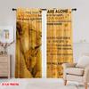 2pcs,2D plane printing Popular Curtain Panels Lions Love Note Polyester Fabric (without rod) Holiday for Bedroom, Living Room,