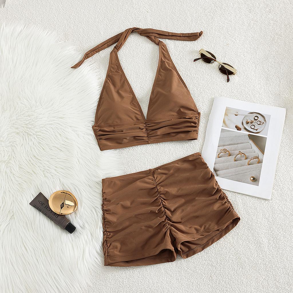 1011 new sexy dark seaside hot spring vacation split swimsuit INS waist European and American style hot spring must