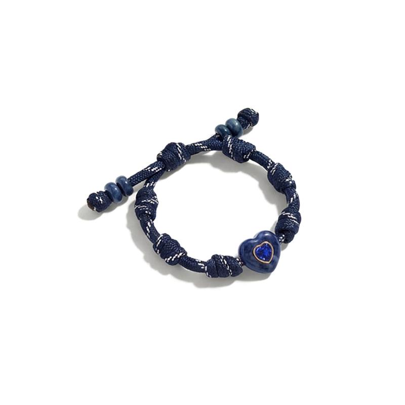 Personalized Heart Dopamine Bracelet Adjustable Drawstring Rope Handmade Contrast Color Hand Rope Fashion Jewelry Gift For Women